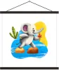 MuchoWow® Textilposter Elefant - Blumen - Wasser 120x120 cm Produktbild-Vorschau 1
