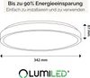 LUMILED, lámpara de techo LED de 24W, 2500 lúmenes, luz Vista previa de la imagen del producto 7
