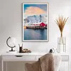 Gerahmtes Poster - Rahmen in heller Eiche - Lofoten Dorf Produktbild-Vorschau 6
