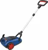 A blue and red cordless lawnmower with a silver handle on a white background. Produktbild-Vorschau