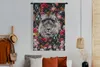MuchoWow® Wandteppich Wandbehang Löwe - Profil - Blumen Produktbild-Vorschau 4