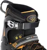 Close-up of the top part of a black and orange inline skate. Podgląd zdjęcia produktu