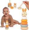Tour en bois Roue de lapin Pyramide Puzzle Montessori Small Voir les images du produit 1