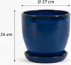 Pot de fleurs en céramique modèle « EggPot » 27 cm bleu Voir les images du produit 2