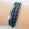 Lederkette Lederband Herren Halskette Schwarz Blau 17-100 Produktbild-Vorschau 3