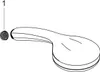 A line drawing of a shower head and a small circular component labeled '1'. Produktbild-Vorschau