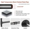 Diagrams and close-up shots illustrating the features and construction of a black painted metal pipe. Produktbild-Vorschau