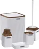 Badezimmer-Set – 5-teiliges Set, weiß/Holz Produktbild-Vorschau 1
