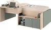 Lit combiné enfant 90x190/200 cm JADE - Chene / Vert Voir les images du produit 1