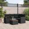 vidaXL 5-tlg. Garten-Sofagarnitur mit Kissen Schwarz Poly Produktbild-Vorschau 2