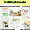 A collage of images showcasing different features and storage options of a kitchen cart. Náhled obrázku produktu