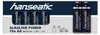 A box of Hanseatic AA batteries, with two batteries shown outside the box. Náhled obrázku produktu
