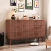 Comodino INONEFT con 6 cassetti in rattan, 100x34x73 cm, Anteprima dell’immagine prodotto 1