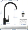 Niederdruck Küchenarmatur schwarz Edelstahl Wasserhahn Produktbild-Vorschau 4