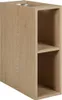 A close-up, angled view of a light oak-colored shelf unit. Podgląd zdjęcia produktu