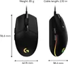 Logitech G 910-005796, rechts, USB Typ-A, 8000 DPI, 1 ms, Produktbild-Vorschau 7