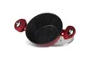 A red and black pot with handles, shown from a diagonal angle on a white background. Podgląd zdjęcia produktu