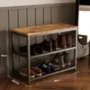 Armadietto per scarpe con seduta, grande scaffale, stile Anteprima dell’immagine prodotto 2