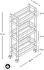 Carrello da bagno KLUK, 3 ripiani, 76 cm Anteprima dell’immagine prodotto 5