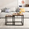 Table basse 2 en 1, ensemble de tables d'appoint carrées Voir les images du produit 2