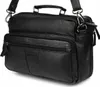 Sac à bandoulière en cuir pour homme, horizontal, noir, Voir les images du produit 1