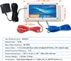 A product shot of a water descaler with its accessories and a specification table. Produktbild-Vorschau