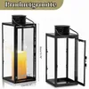 Laterne schwarz Metall Glas wetterbeständig 24 cm hoch für Garten Friedhof Anteprima dell’immagine prodotto