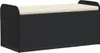 Panca con contenitore e cuscini nero 115x51x52 cm in poly Anteprima dell’immagine prodotto 1
