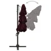 vidaXL Parasol avec mât en aluminium 4 couches rouge Voir les images du produit 4