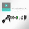 An exploded view of in-ear headphones, showing their internal components and construction, with accompanying text describing the technology used. Produktbild-Vorschau