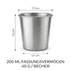 Edelstahl Trinkbecher 200 ml, 6er Set, bruchsicher, leicht Produktbild-Vorschau 5