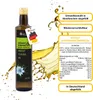 A bottle of black cumin oil with marketing text and nutritional information. Produktbild-Vorschau