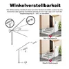 Diagrams and photos illustrating the adjustable angle of a handrail for stairs, showing its use before and after installation. Produktbild-Vorschau