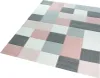 Designer und  Moderner Teppich mit Karo Muster in Rosa Grau Produktbild-Vorschau 2