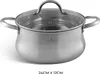 A stainless steel pot with a glass lid and handles, shown on a white background. Náhled obrázku produktu