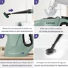 Collage of four images showing steps to use a steam cleaner. Produktbild-Vorschau