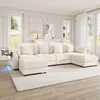 Merax Modulares U-/L Ecksofa, 6-Sitzer mit 2 Hockern, LED Produktbild-Vorschau 3