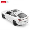 A white BMW X6 M toy car is shown from a high angle on a white background. The car has a sunroof and detailed wheels. Logos for Rastar and BMW are visible in the top left corner. Podgląd zdjęcia produktu