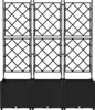 A product shot of three black planters with trellises, set against a white background. Anteprima dell’immagine prodotto