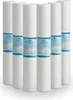 A group of six white cylindrical water filters arranged in a row. Produktbild-Vorschau