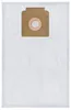A white vacuum cleaner bag with a brown cardboard attachment for connection. Produktbild-Vorschau