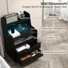 Nočný stolík COSTWAY Nočný stolík s LED diódami, nabíjacou Náhľad obrázku produktu 4
