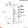 Schubkastenschrank - 50 cm breit - Anthrazit San Remo Eiche Produktbild-Vorschau 5