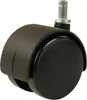 A close-up studio shot of a black office chair caster wheel. Produktbild-Vorschau