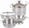 A collection of stainless steel kitchenware for children, including pots, a pan, and a colander, arranged on a white background. Náhled obrázku produktu