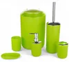 6tlg Badset Badezimmer Zubehör Set Organizer: (Grün Design Produktbild-Vorschau 1