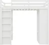 A white loft bed with integrated shelving and a ladder. Anteprima dell’immagine prodotto