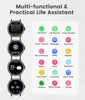 A smartwatch with multiple screens displaying different functions, presented alongside a grid of icons representing various features. Náhled obrázku produktu