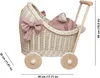 Puppenwagen aus Weide in der Farbe beige mit Bettwäsche Produktbild-Vorschau 5