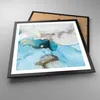 Gerahmtes Poster - Schwarzer Rahmen - Marmor Modern Blau - Produktbild-Vorschau 3